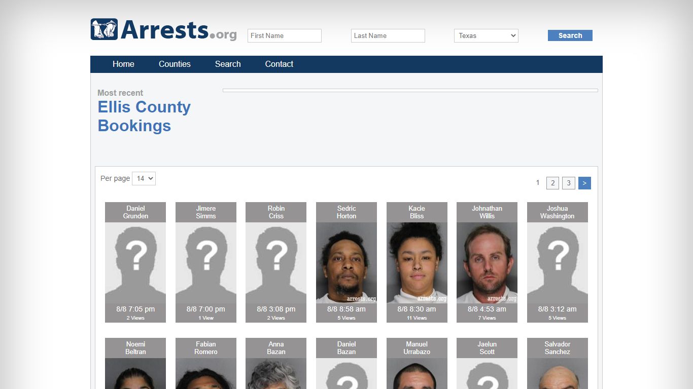 Ellis County Arrests and Inmate Search